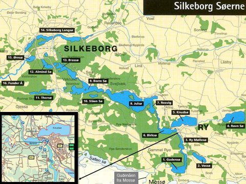 Søer mellem Mossø og Silkeborg